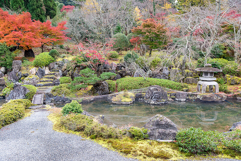 石組も植栽も豊かな池泉回遊式庭園