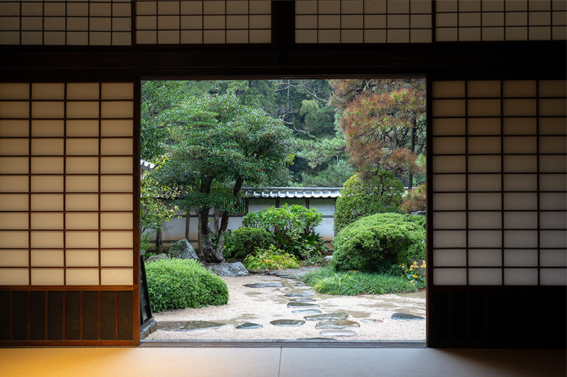 座敷からの額縁庭園