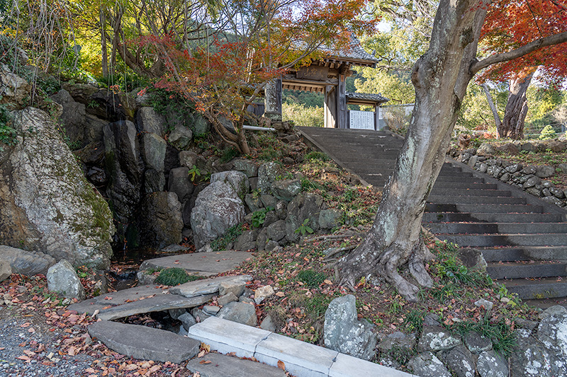 山門と滝石組