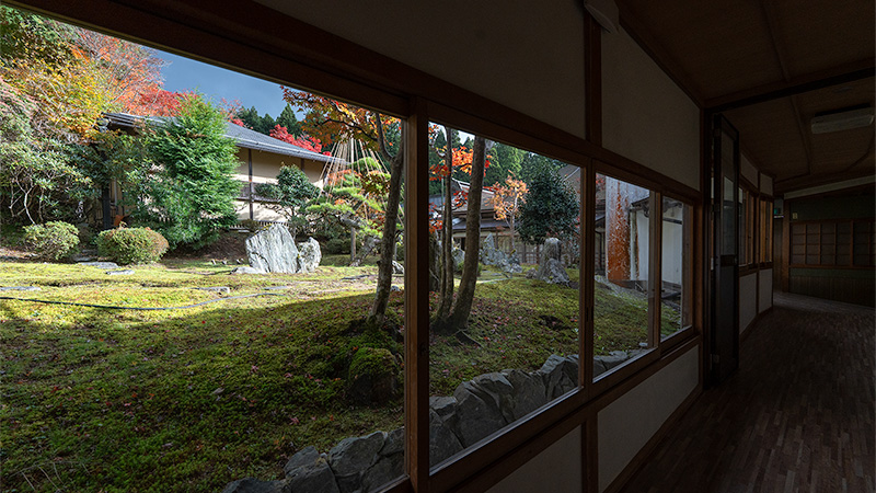 回廊からの額縁庭園