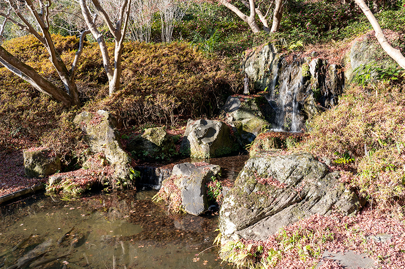 二段落としの滝石組