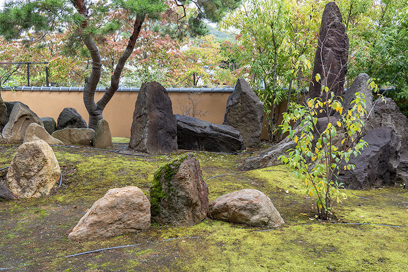 東福寺の三神仙島を思わすような躍動感ある石組