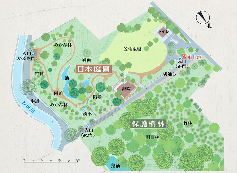 等々力渓谷　日本庭園　案内図