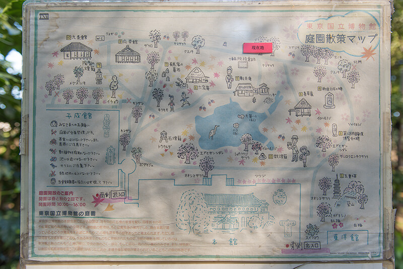 東京国立博物館　庭園散策マップ
